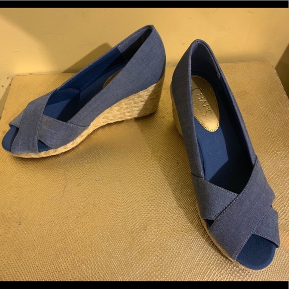 Chaps Dakota Espadrille Wedge Size 8B - Picture 1 of 8